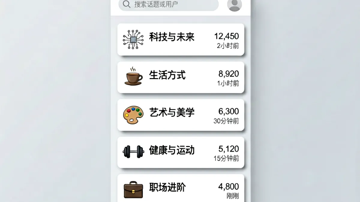 cl社区板块列表页面，展示不同话题分类的帖子数量与最新活跃时间